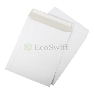 Self-Seal Keep Flat White Cardboard Mailers - 9 3/4 x 12 1/4"