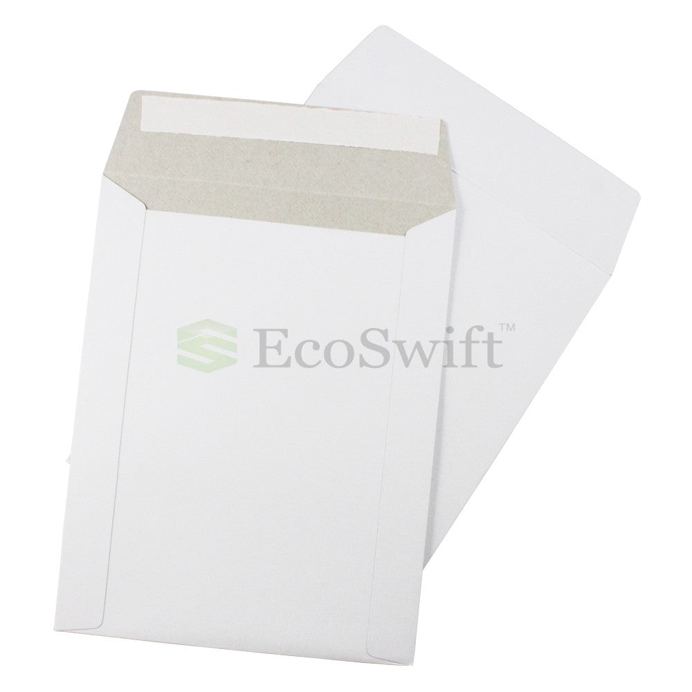 Self-Seal Keep Flat White Cardboard Mailers - 7 x 9