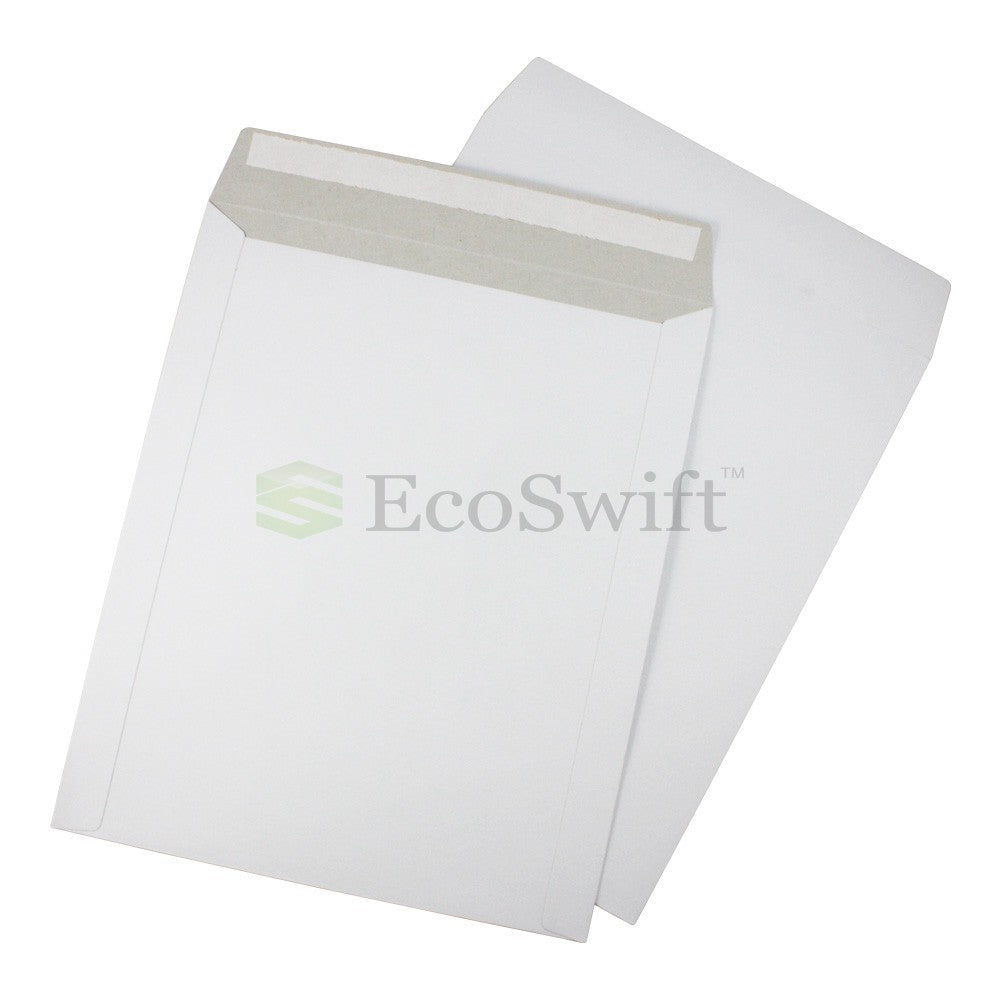 Self-Seal Keep Flat White Cardboard Mailers - 11 x 13 1/2
