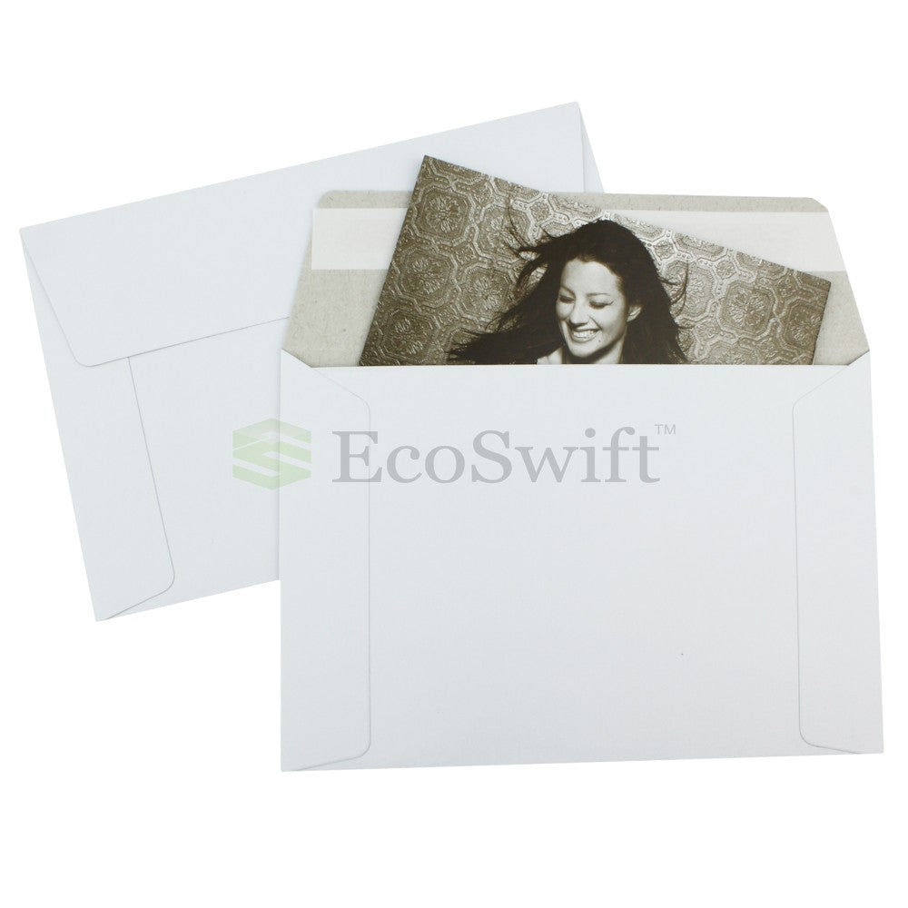 Self-Seal Keep Flat White Cardboard Mailers - 6 1/2 x 4 1/2