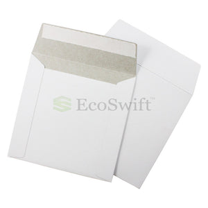 Self-Seal Keep Flat White Cardboard Mailers - 6 x 6"