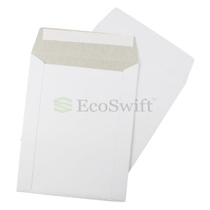 Self-Seal Keep Flat White Cardboard Mailers - 7 x 9"