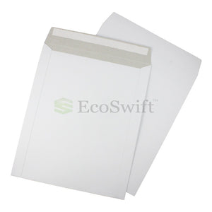 Self-Seal Keep Flat White Cardboard Mailers - 11 x 13 1/2"